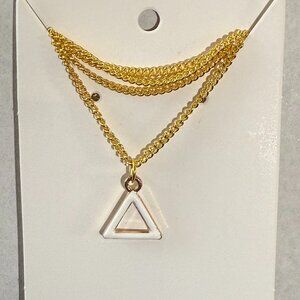 White Triangle Necklace